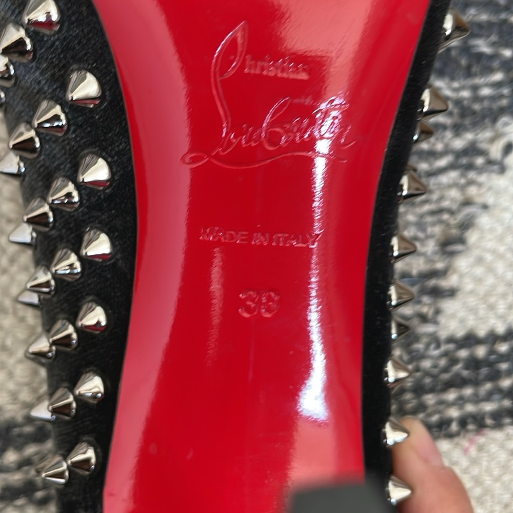 Christian Louboutin Black Heels with Silver Studs - Picture 8 of 9